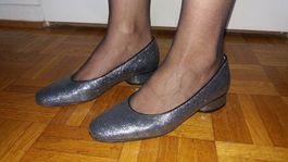 Fausto Baldan Venezia Glitzer Ballerinas, Grau, Gr. 35