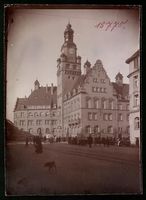 Fotografie Döbeln, Marktstände vor dem