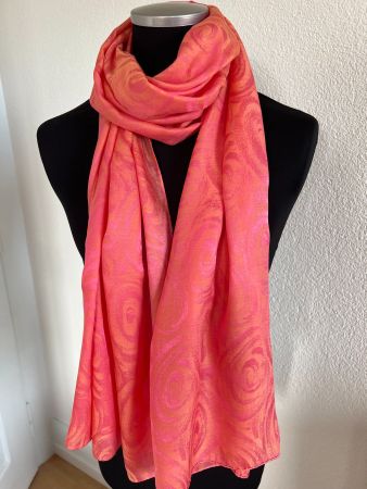 Colora Schal, 49% Seide, Rosa, Rosa/Lachs, NEU