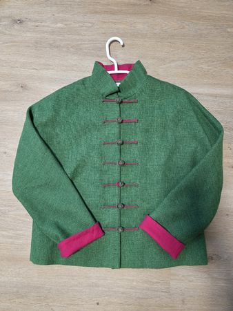 Jacke im chinesischen Stil grün pink