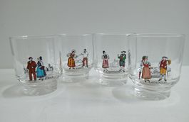 4er Set Vintage Gläser Schweizer Kantone 100 ml Top Zustand