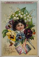 Litho, Liebig, Werbung, Blumen, Flora, Jugendstil