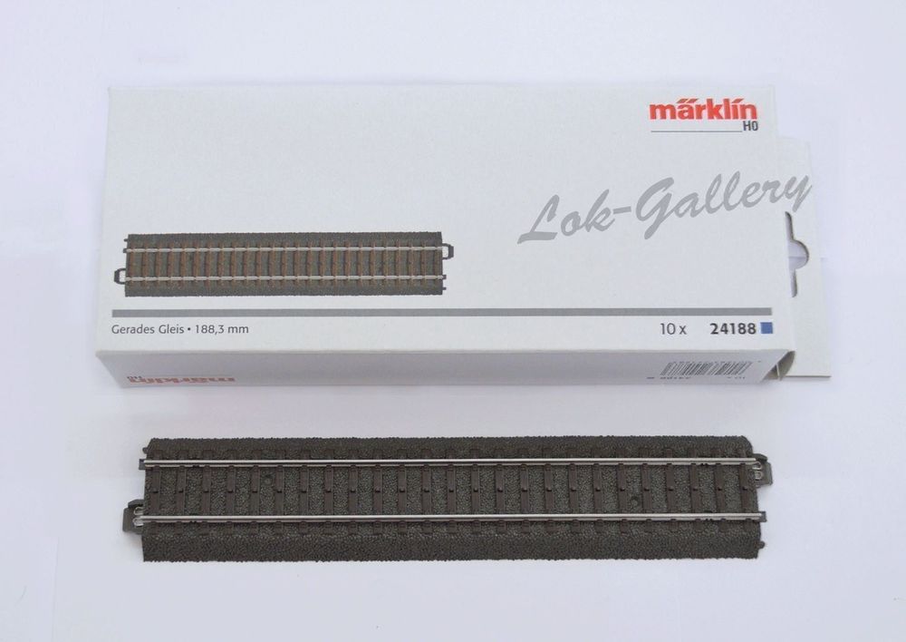 Märklin C-Gleise Märklin H0 C-Gleis Gerade, 188,3 Mm - 10 Stück Im