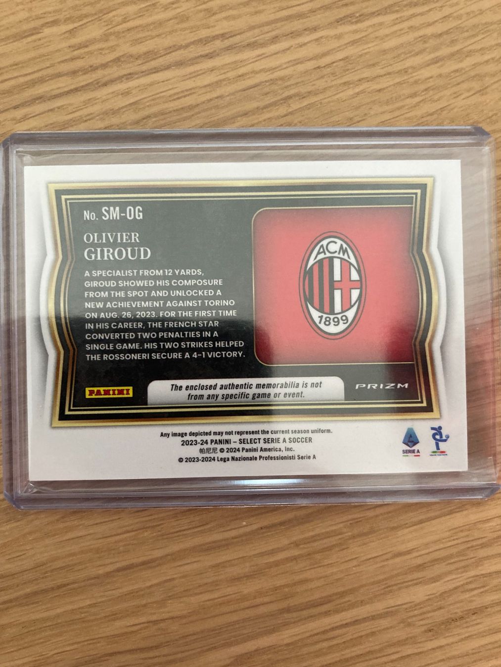 Panini Sammelbilder & Trading cards: Panini Select Serie A 2023-24 - Olivier Giroud Patch – Gebraucht aus La Tour-de-Peilz von Tyalos_Cards 1