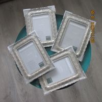4er Set! Bilderrahmen Silber Barock Vintage Look, Neu!