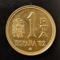 1 Una Peseta 1980 Spanien Spain Münze Währung Geld Money