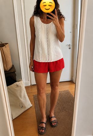 Blouse écrue en dentelle Pléione – Taille M