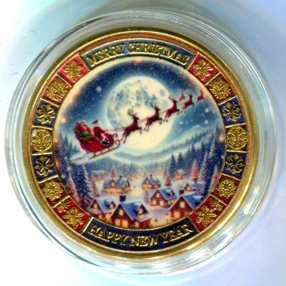 Medaglie: Farbmedaille "Weihnachtsmann". – Nuovo e nell'imballaggio originale da Basel venduto da Butsch5
