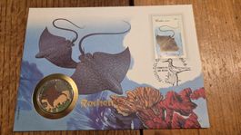 1995 Münzbrief 1 Peso Kuba Rochen