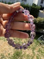 Amethyst Armband Würfel facettiert, Stretch-Edelsteinarmband