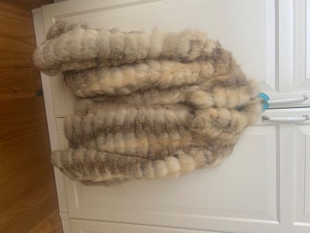 Pelzjacke Echtfell braun beige gestreift gebraucht