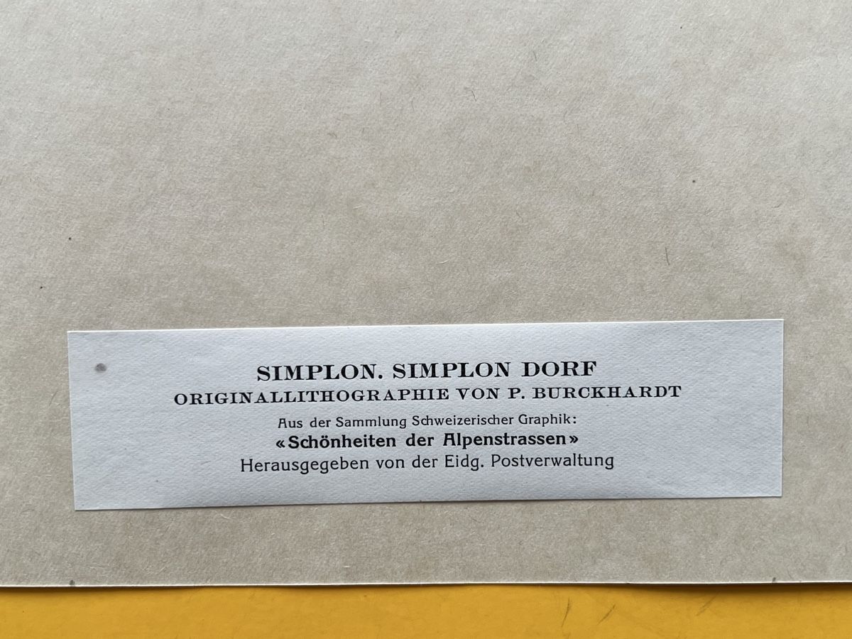 Grafica & Litografie: Paul Burckhardt, Original Lithographie Simplon Dorf – Usato da Adliswil venduto da bilderboerse-zuerich 2