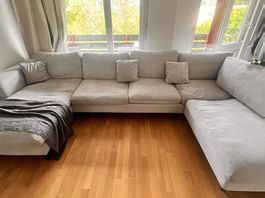 Polstergruppe Sofa Stoff grau gebraucht in gutem Zustand