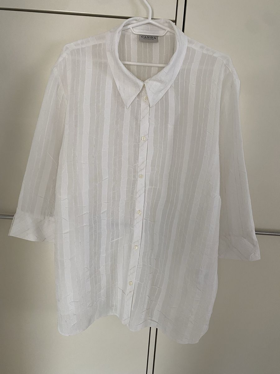 C&A Blusen: C&A weisse Bluse mit 3/4-Ärmeln Gr. 52 – Gebraucht aus Rorschach von Lauraq12