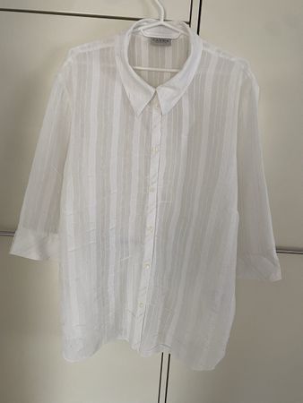 C&A weisse Bluse mit 3/4-Ärmeln Gr. 52