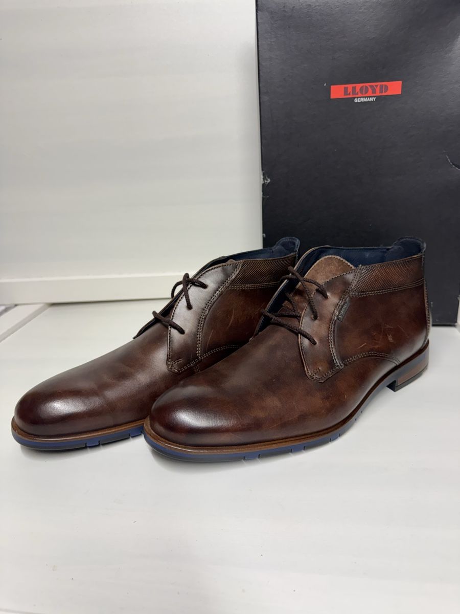 Lloyd Scarpe da uomo: Lloyd Varell, taille 42.5, bottines en cuir marron – Nuovo e nell'imballaggio originale da Brügg BE venduto da Goob 1