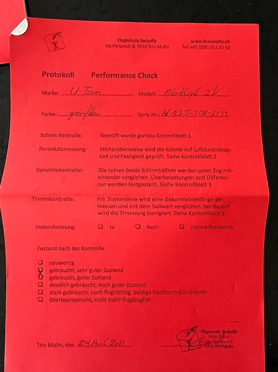Sport dell'aria & Aquiloni: VERKAUF Gleitschirm Blacklight 2S – Usato da Plaffeien venduto da thalmannmichel 1