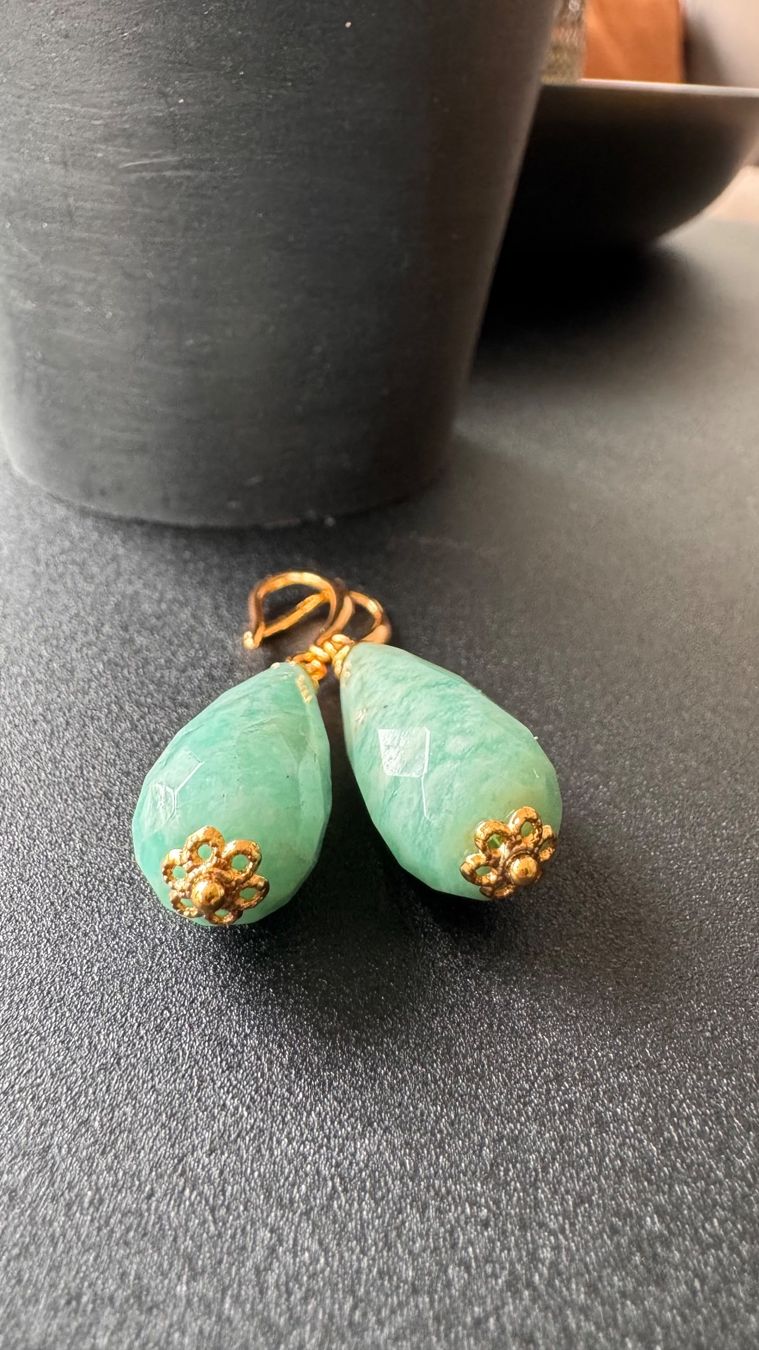 Orecchini pendenti & Orecchini a lobo: Wow: Ohrhänger aus Amazonit vergoldet – Nuovo e nell'imballaggio originale da Rombach venduto da Ivreajewels 5