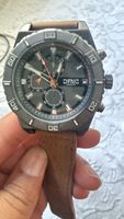 DFNG London men's watch dark grey dial brown strap