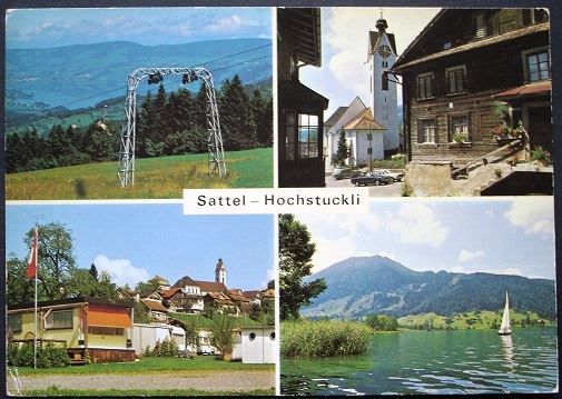Cartes postales: SATTEL-HOCHSTUCKLI Camping Sesselbahn – D'occasion à Jona par philajona