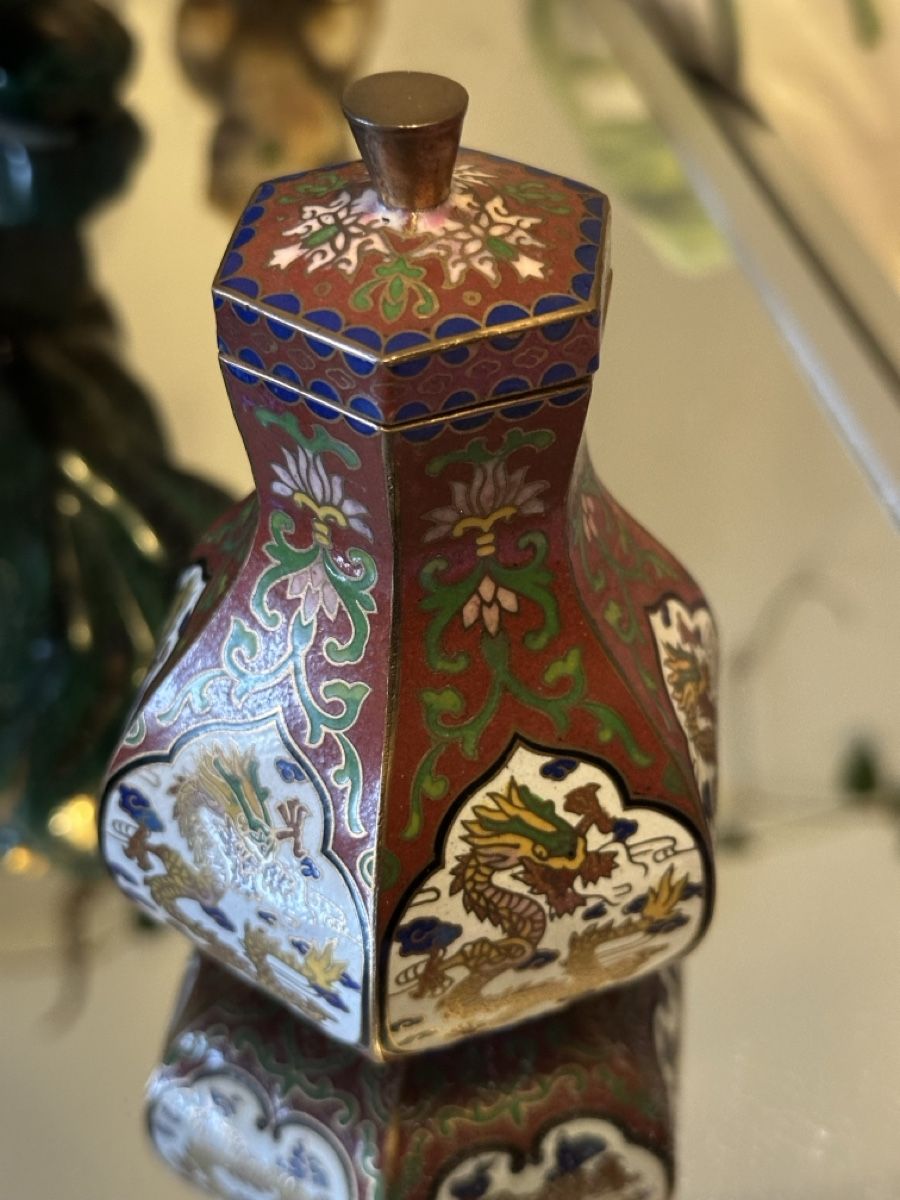 Tutte le decorazioni: Wunderschöne chinesische Cloisonné Dose mit Drachenmotiven – Usato da Zürich venduto da c_d_r 4