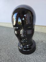 Vintage Keramik Kopf schwarz glänzend glasiert West Germany