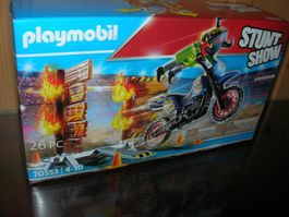 Playmobil Stuntshow 70553 Motorrad mit Feuerwand