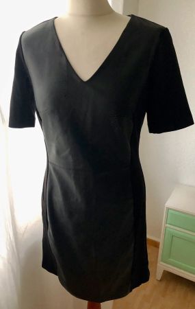 Schwarzes ESPRIT Kleid, dress, Kunstleder, Grösse M / 38