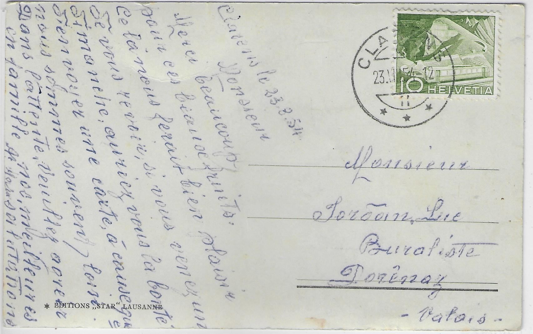 Ansichtskarten: Clarens - Jaman et Naye - Dampfschiff – Antik aus Ettingen von Kartenplanet 1