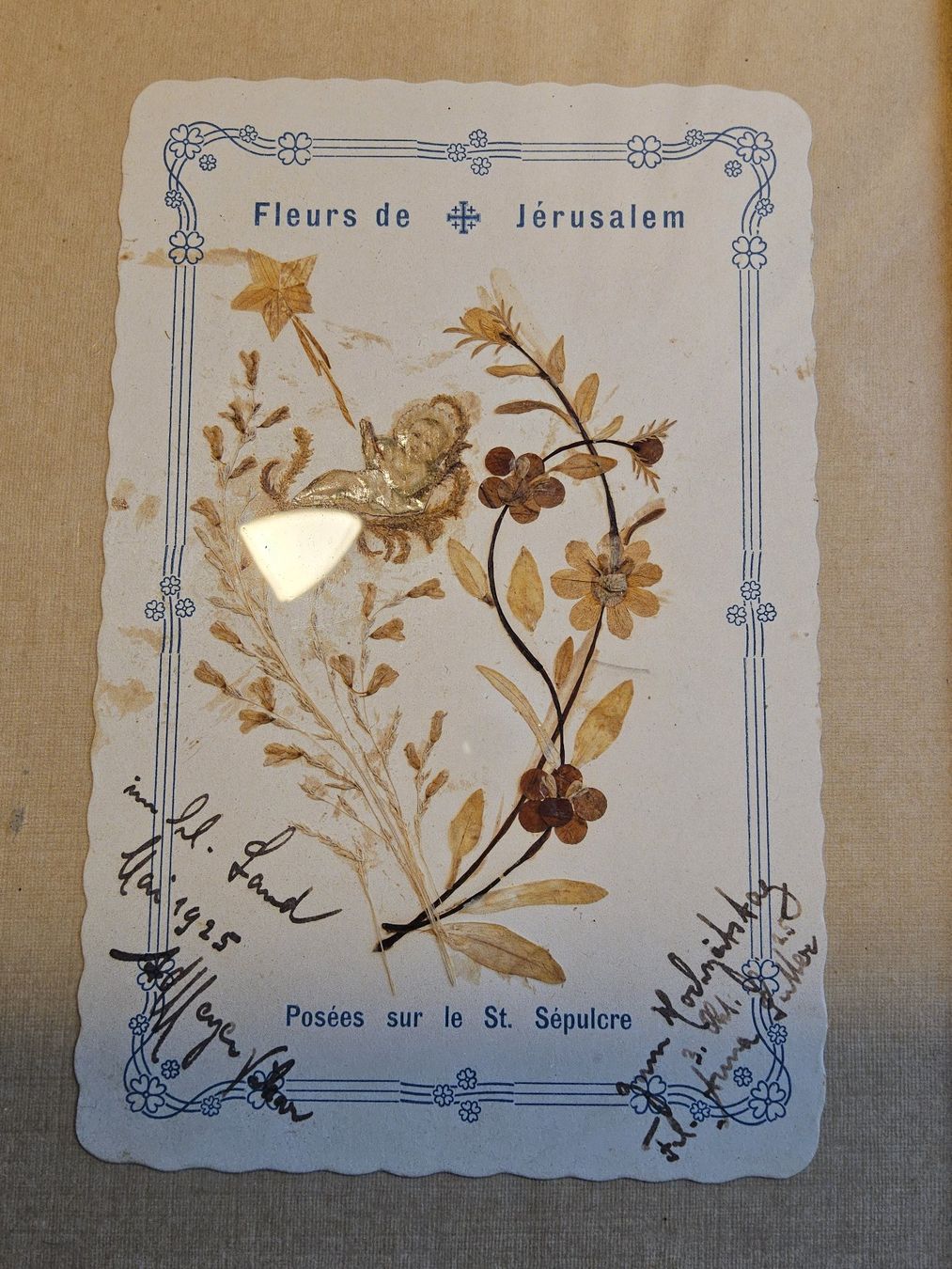 Foto & Immagini: Antikes Jerusalem Blumenbild im Rahmen 1925 Datiert – Usato da Zürich venduto da Aleick 1