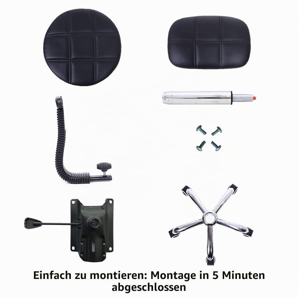 Hocker: Rollhocker Arbeitshocker Drehhocker Rückenlehne bis 136kg – Neu und originalverpackt aus Basel von EchoPeak 6