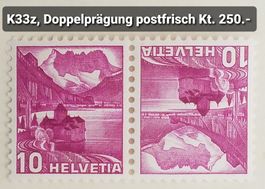 MA86) K34zDP, Abart Doppelprägung postfrisch Kt. 250.-