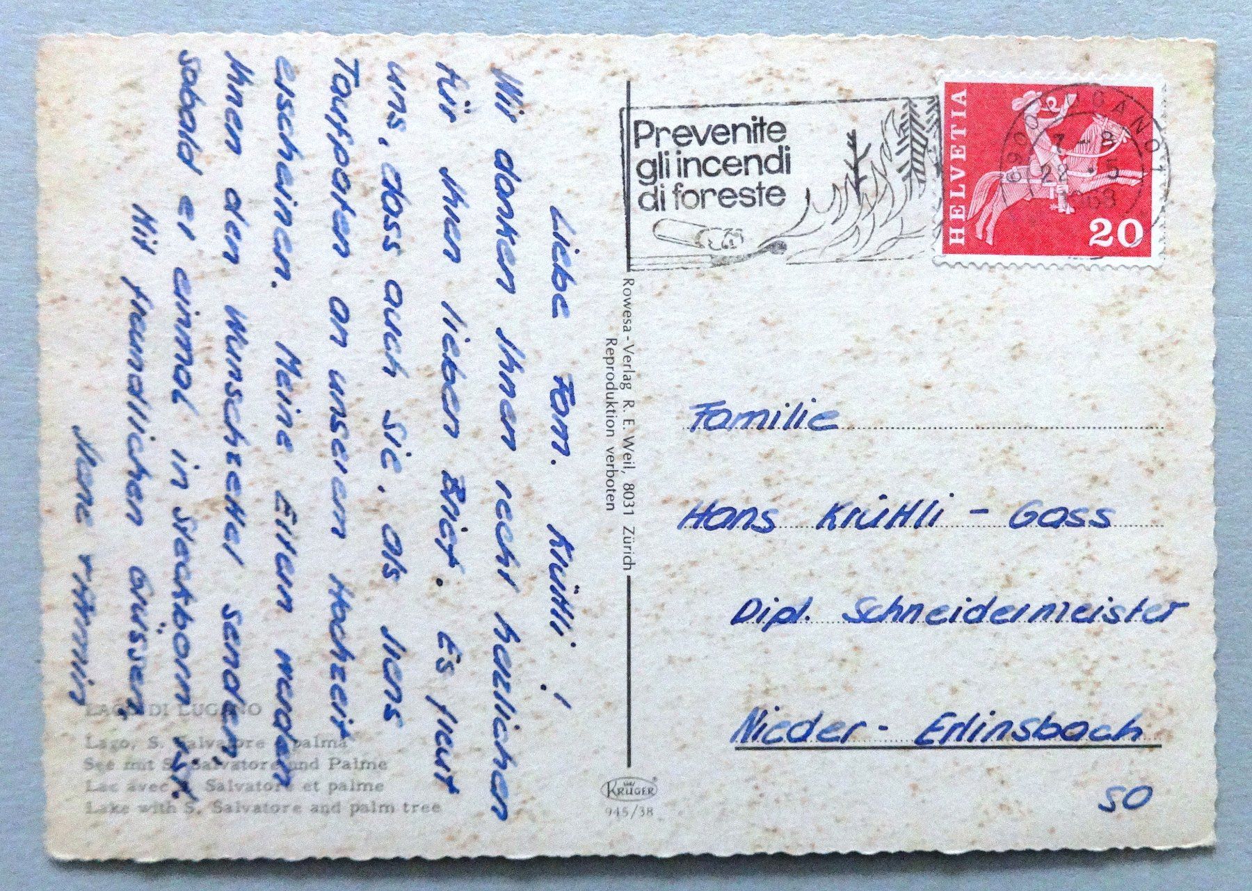 Cartoline postali: Lago di Lugano – Usato da Fétigny venduto da Billy2miny 1