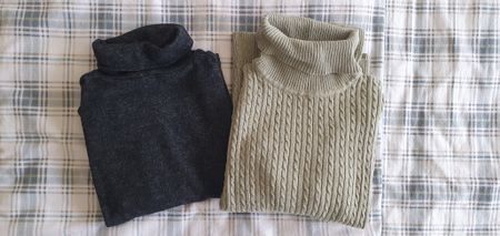 2× Warme Rollkragenpullover, Gr. S