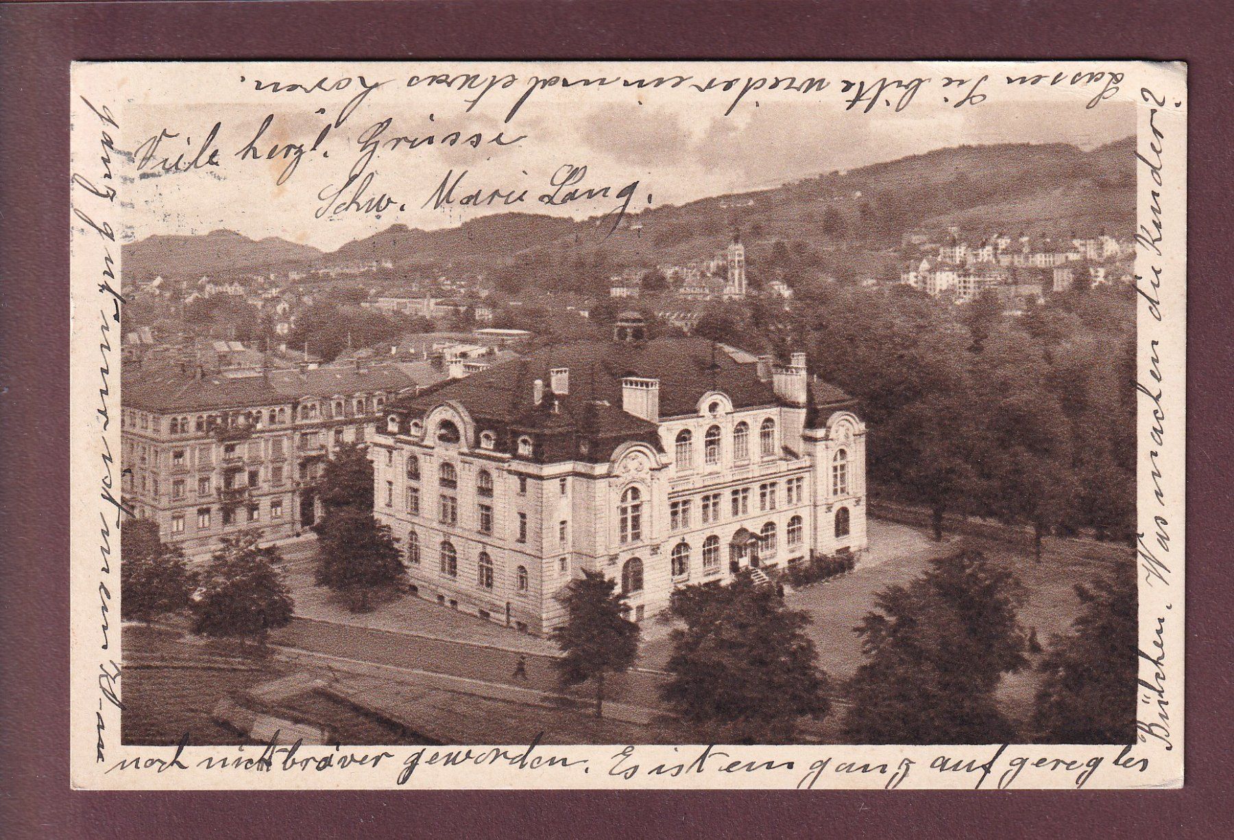 Cartoline postali: ST. GALLEN - Tonhalle - 1917 – Usato da Pully venduto da nicecards