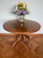 Vintage Boho Esstisch Tisch Rund Massivholz Furniert