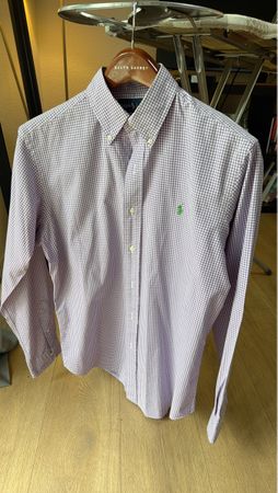 Herren Hemd Ralph Lauren kariert lila weiss neuwertig