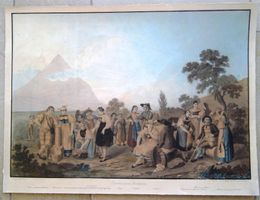 Trachtenbild altkolorierte Lithographie