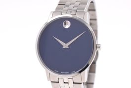 Movado Museum Herrenuhr mit seltenem blauen Zifferblatt