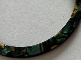 Big Hoop Earrings Resin Green Pattern Like New Condition