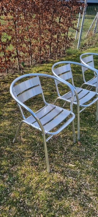 Sechs Gartenstühle/Balkonstühle stapelbar Aluminium Kaufen auf Ricardo