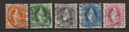 1888 : Serie Stehende Helvetia Nr. 66B - 71B, KP 2115.--