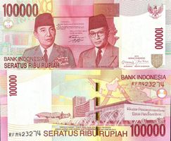 Indonesien 100000 Rupiah 2010 P-146 g A-UNZ