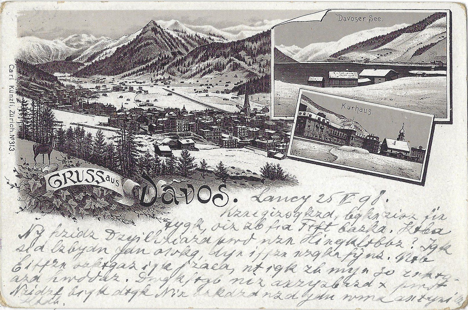 Cartoline postali: GRUSS  aus   Davos . – Usato da Bütschwil venduto da Jackson1A