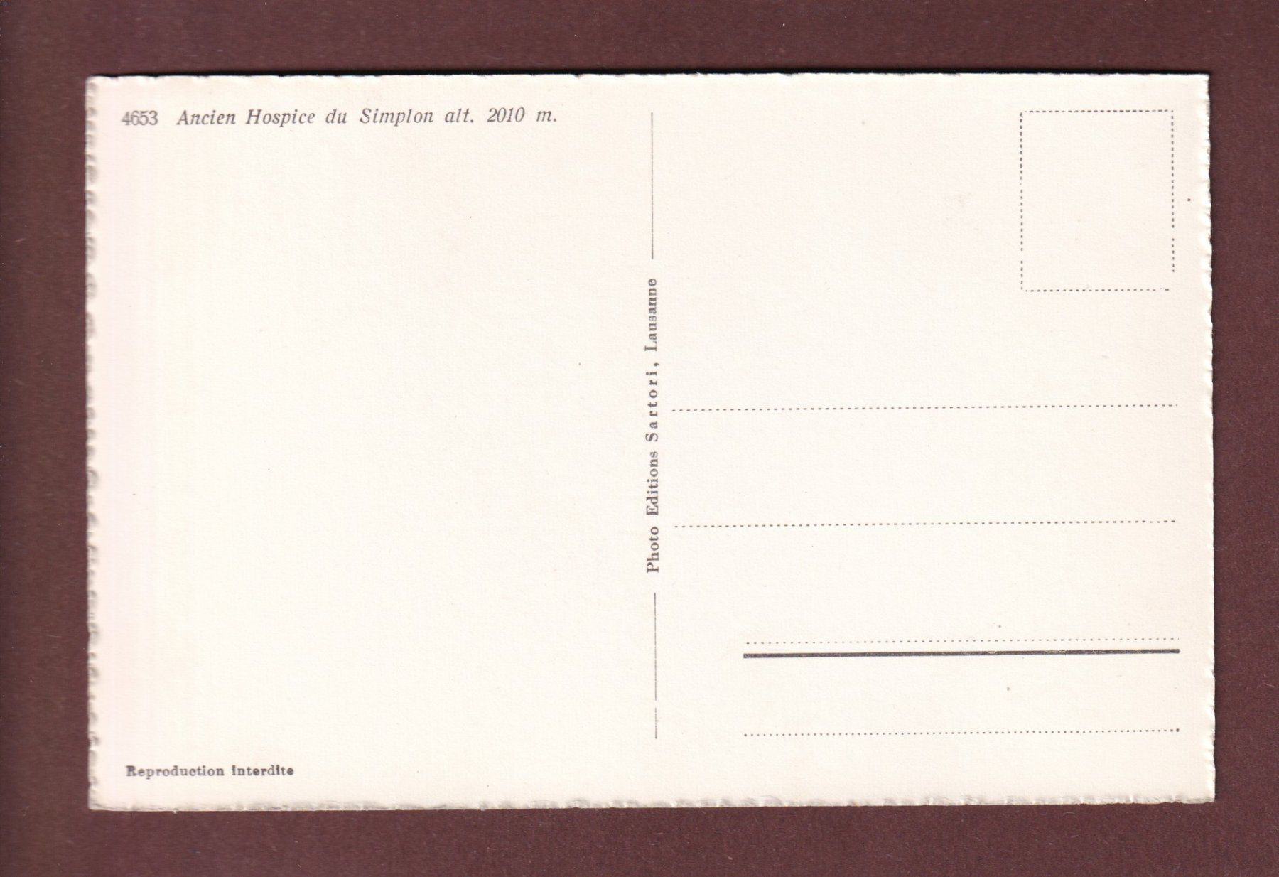 Cartoline postali: Ancien Hospice du SIMPLON – Usato da Pully venduto da nicecards-shop 1
