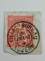 1867 Sitzende Helvetia 10Rp, Stempel LUZERN