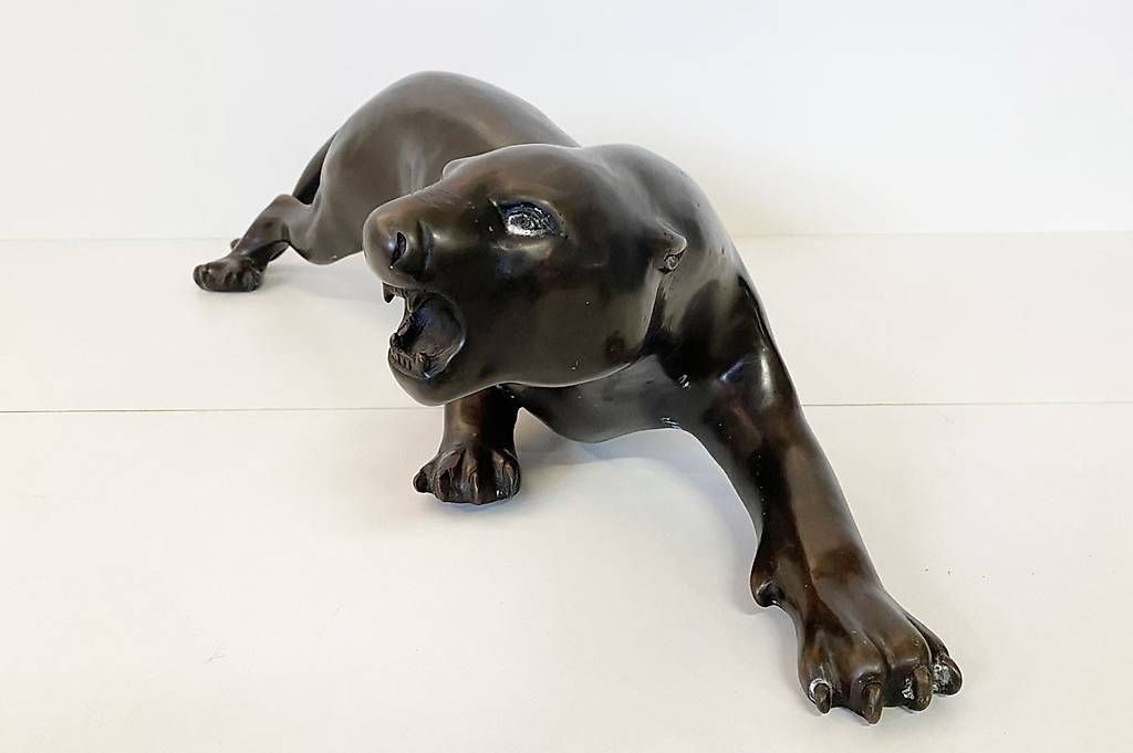 Sculture & Statue: Bronzefigur, schleichender, schwarzer Panther – Usato da Ballwil venduto da ClassicGallery 3