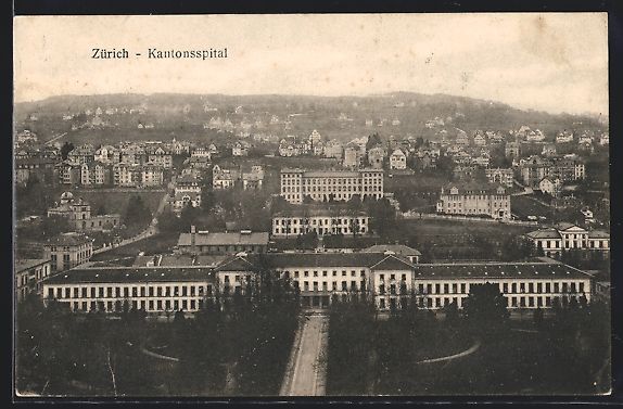 Cartoline postali: AK Zürich, Kantonsspital, 1916 – Usato da Berlin venduto da bartko-reher