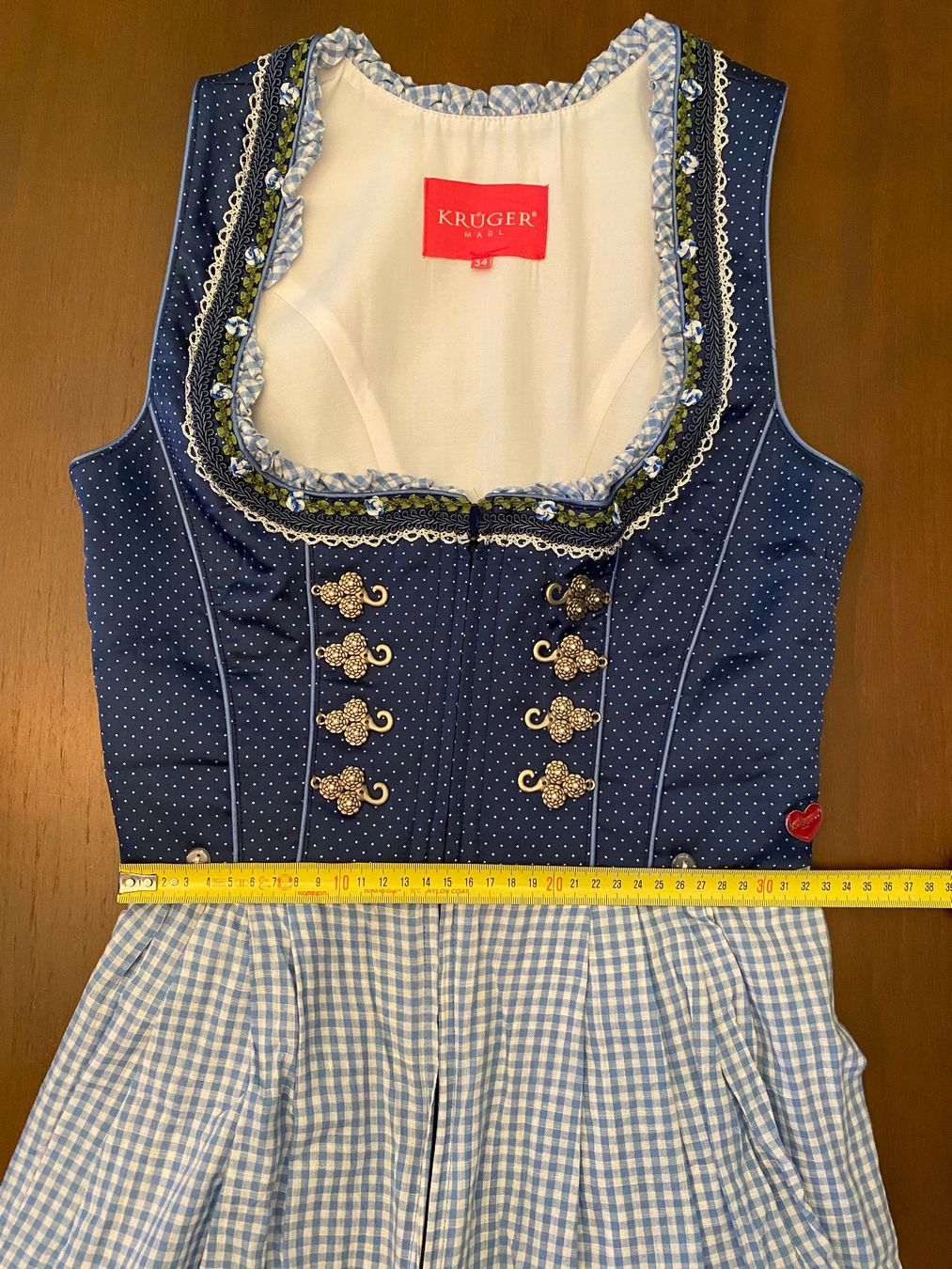 Krüger Vestiti: Krüger Dirndl Tracht, blau, Gr. 34 – Nuovo (secondo la descrizione) da Zumikon venduto da leskel 4
