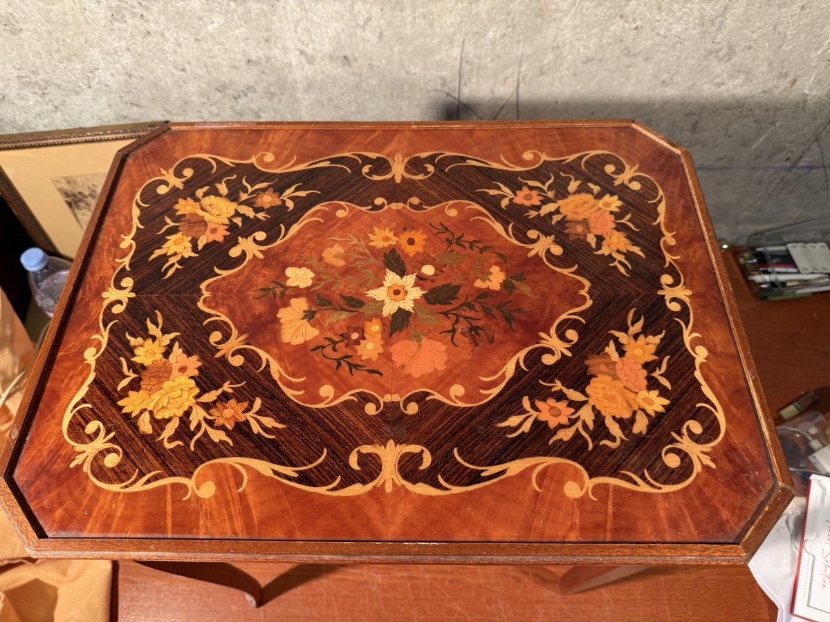 Tische: Table de jeu vintage marqueterie bois – Gebraucht aus Lausanne von artnouveau04